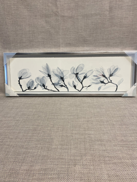 NEW! Framed Print - Grey Flowers