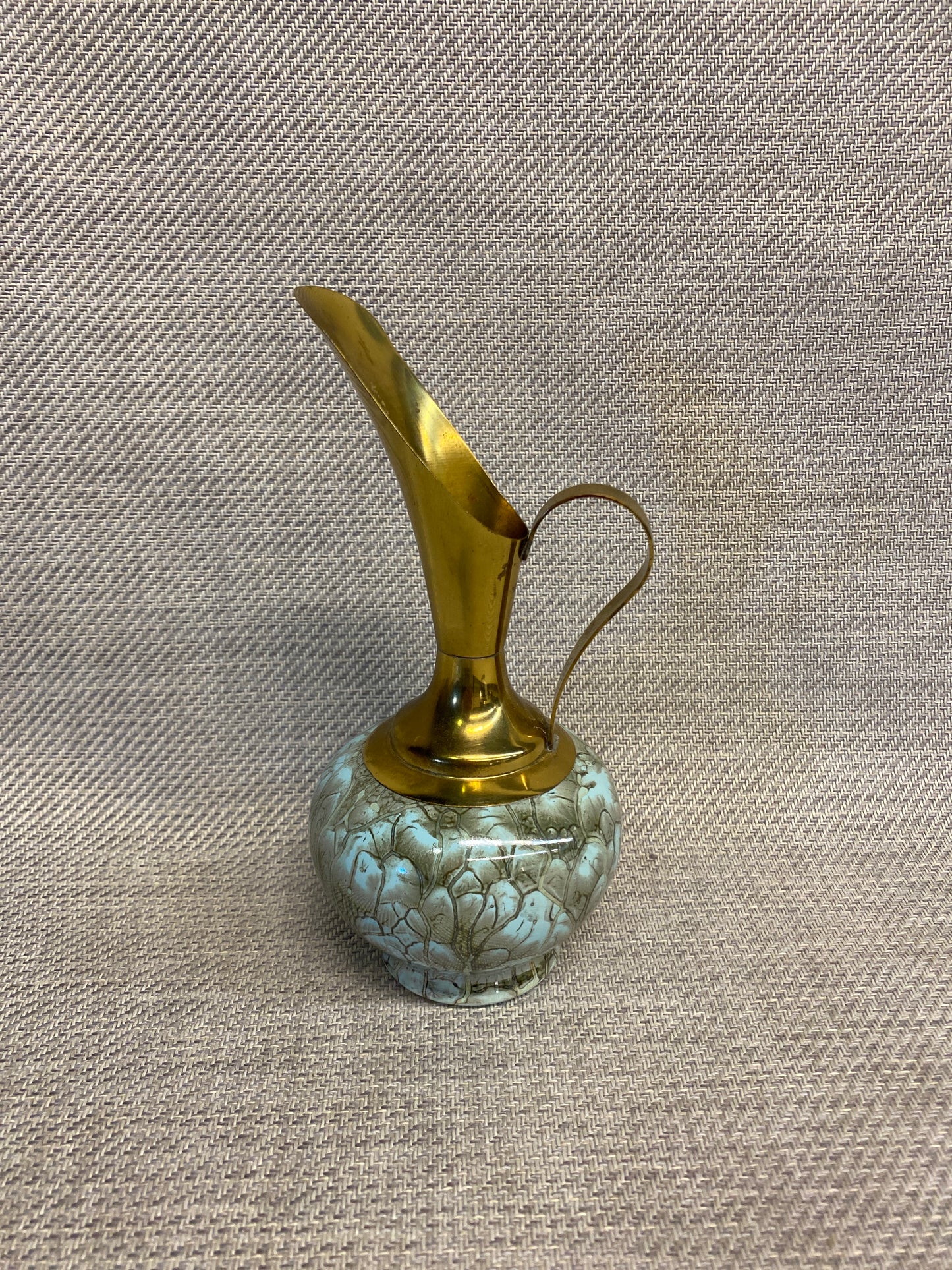 Delft Ceramic & Brass Pitcher