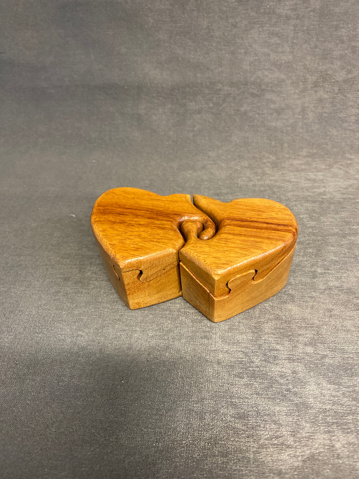 Wood Puzzle Box - Twin Hearts