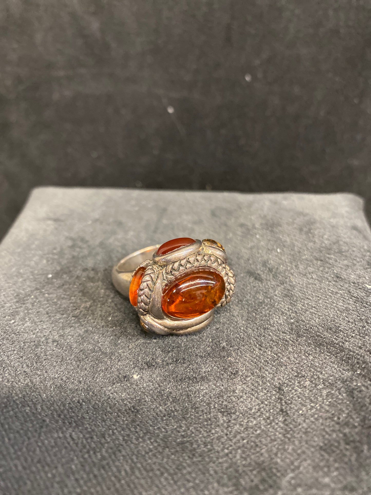 Barse Sterling Silver & Amber Ring