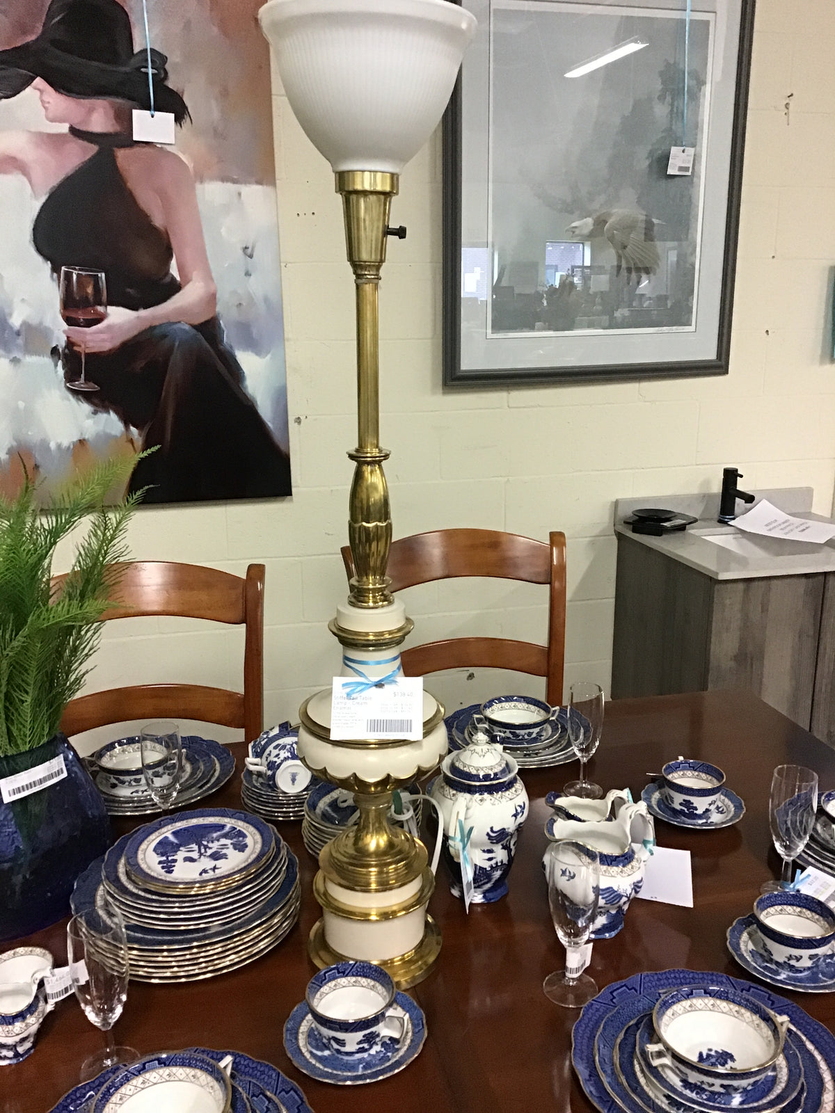 Stiffel Tall Table Lamp - Cream Enamel