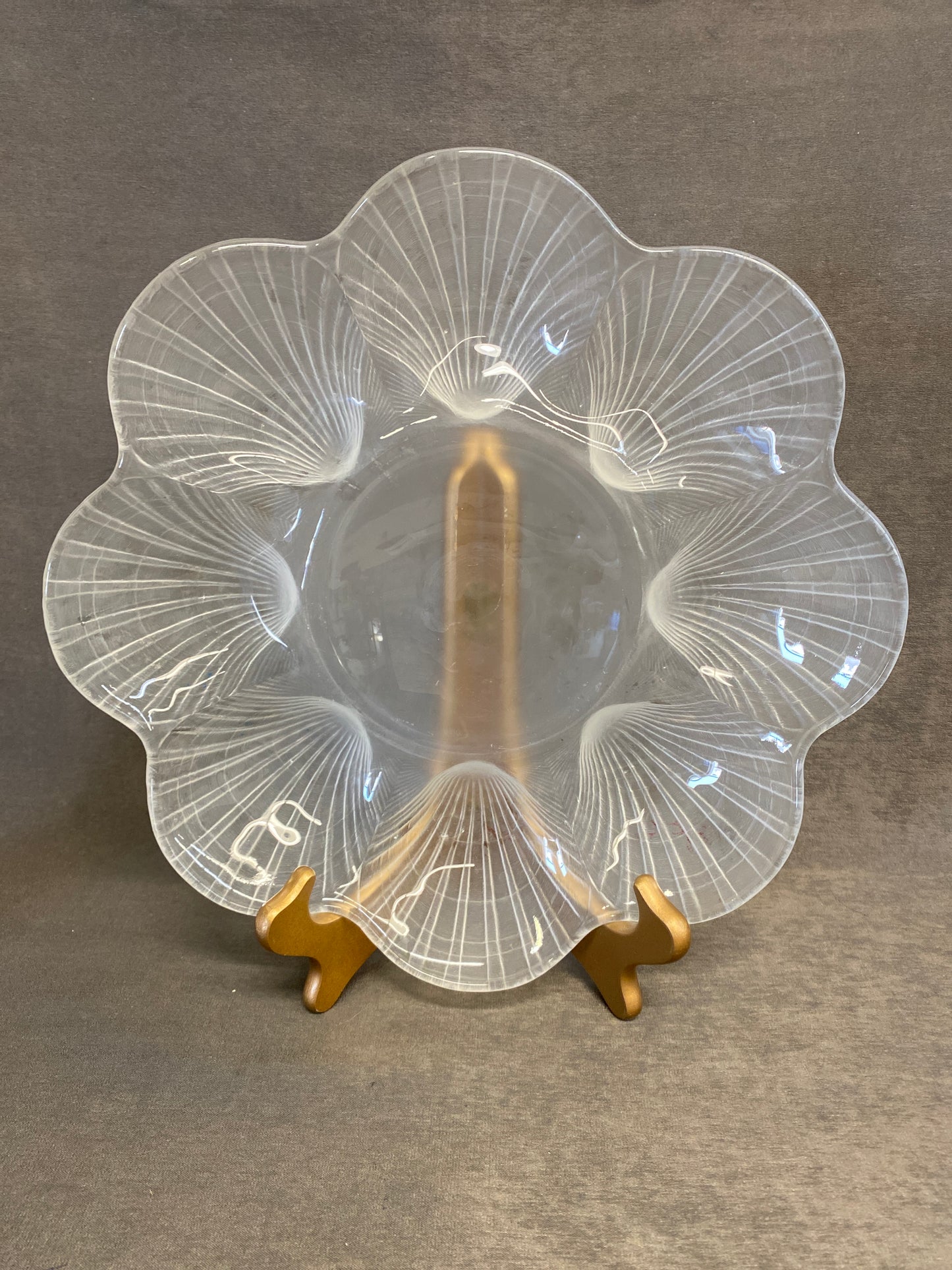 Frosted Glass Oyster Plate