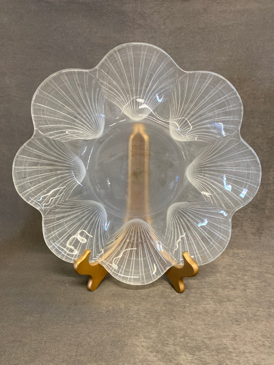 Frosted Glass Oyster Plate