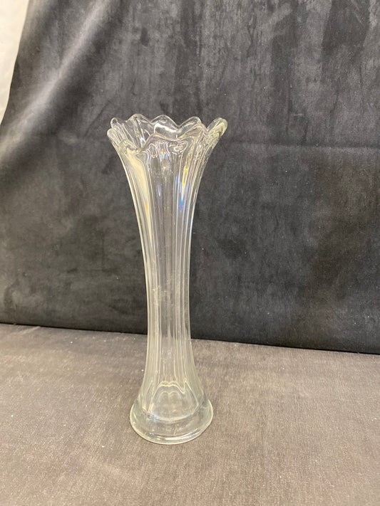 Vintage Swung Glass Vase - Clear