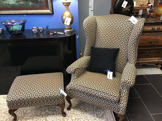 Wingback Chair & Ottoman