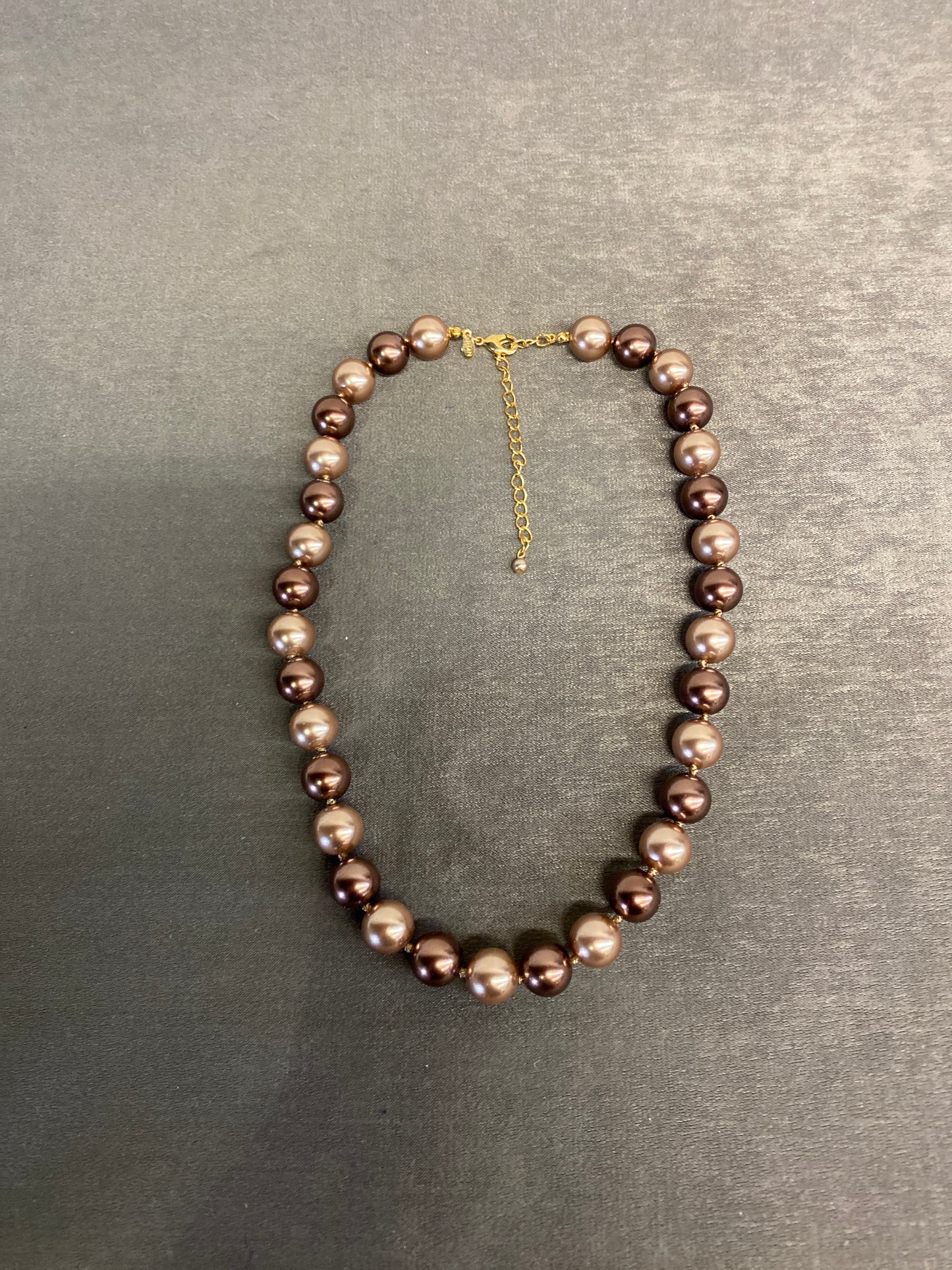 RMN Faux Pearl Necklace - Brown