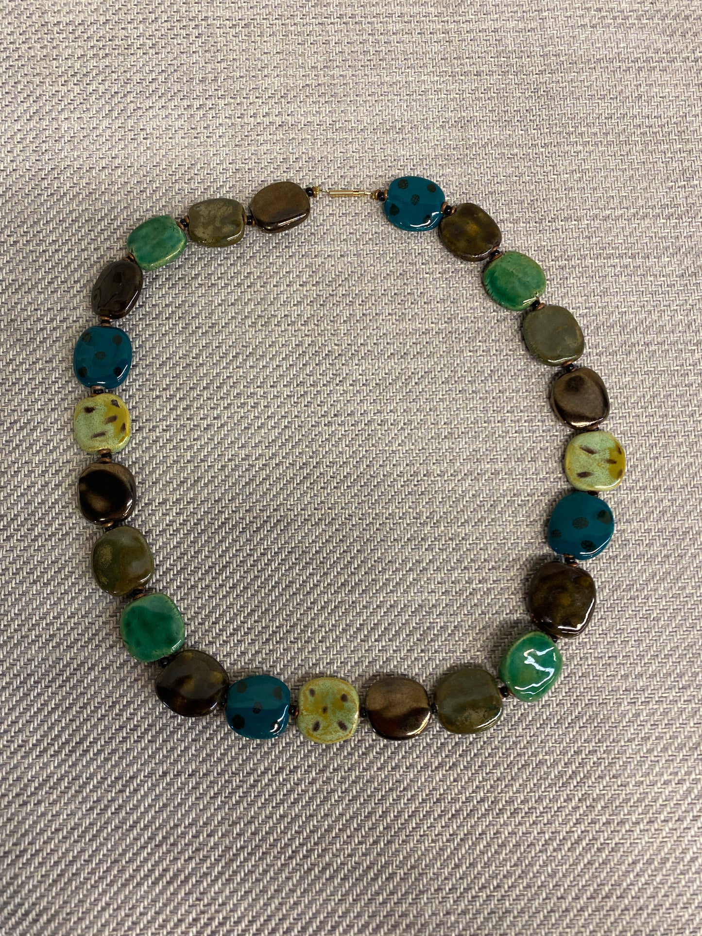 Hand Made Ceramic Necklace - Green