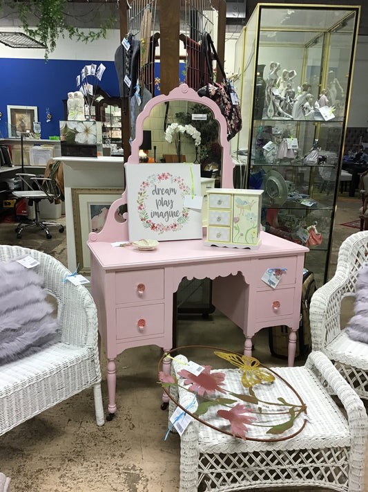 Vintage Painted Vanity w/Mirror