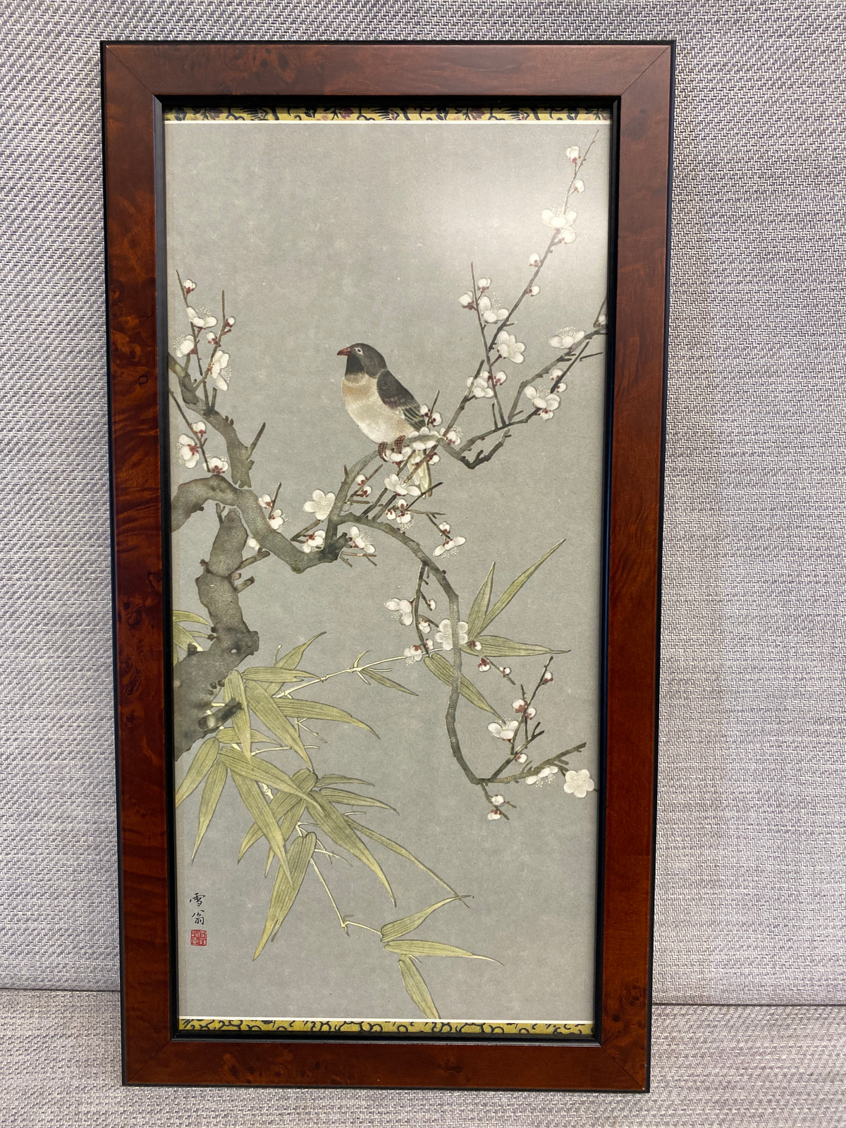 Asian Print - Songbird on Plum Branch