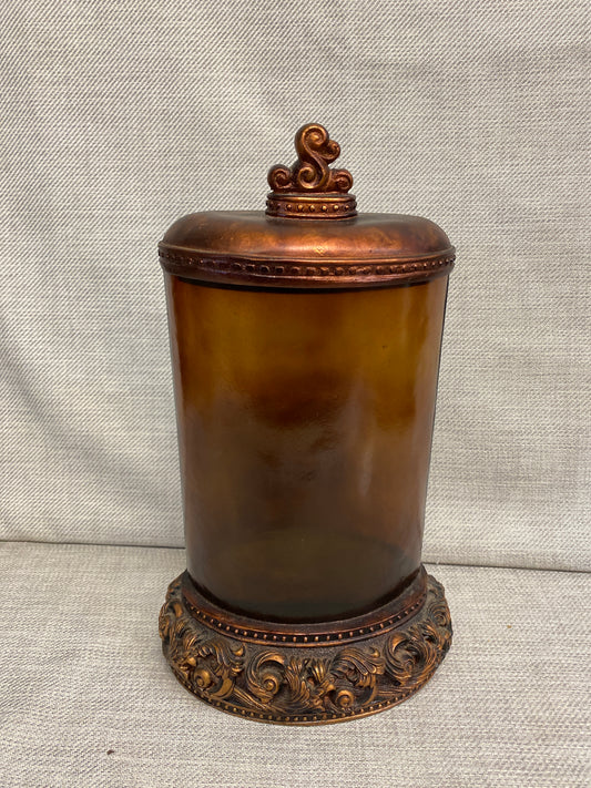 Canfloyd Glass Canister -Amber