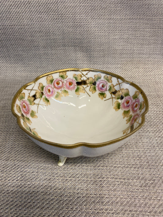 Nippon Hand Painted Bowl - Pink & Gold