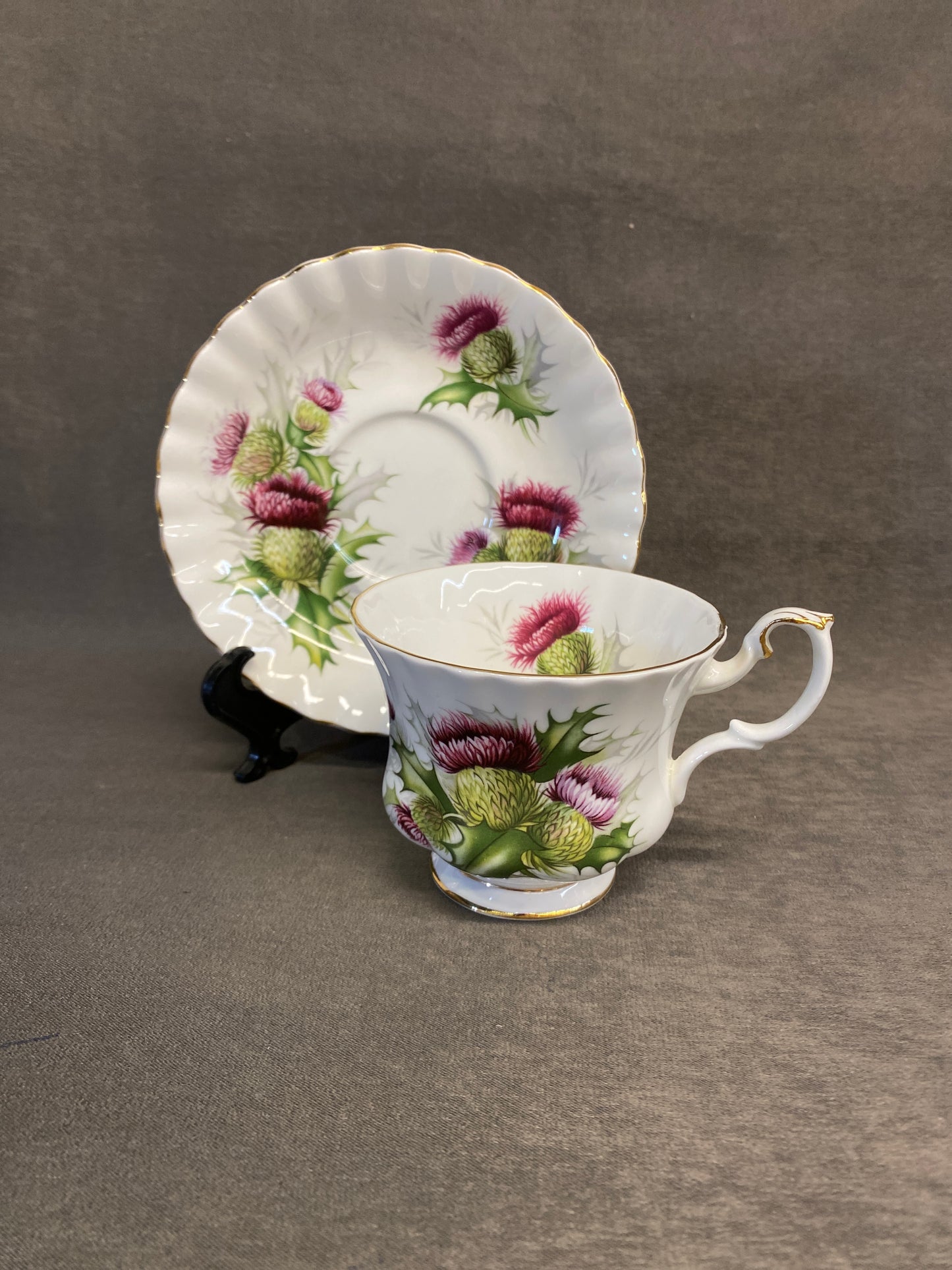 Royal Albert Teacup & Saucer - Higland Thistle