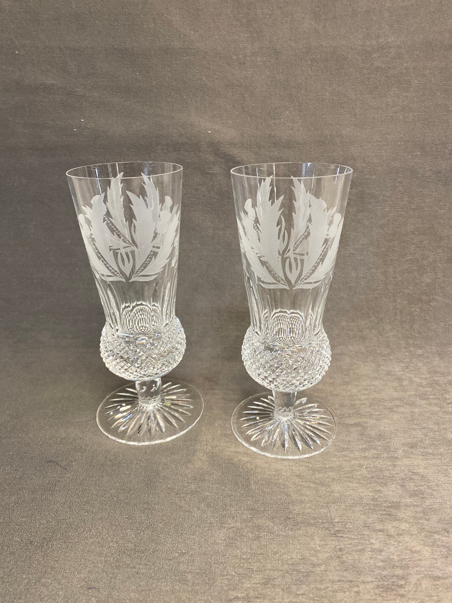 PAIR Edinburgh Crystal "Thistle" Flutes
