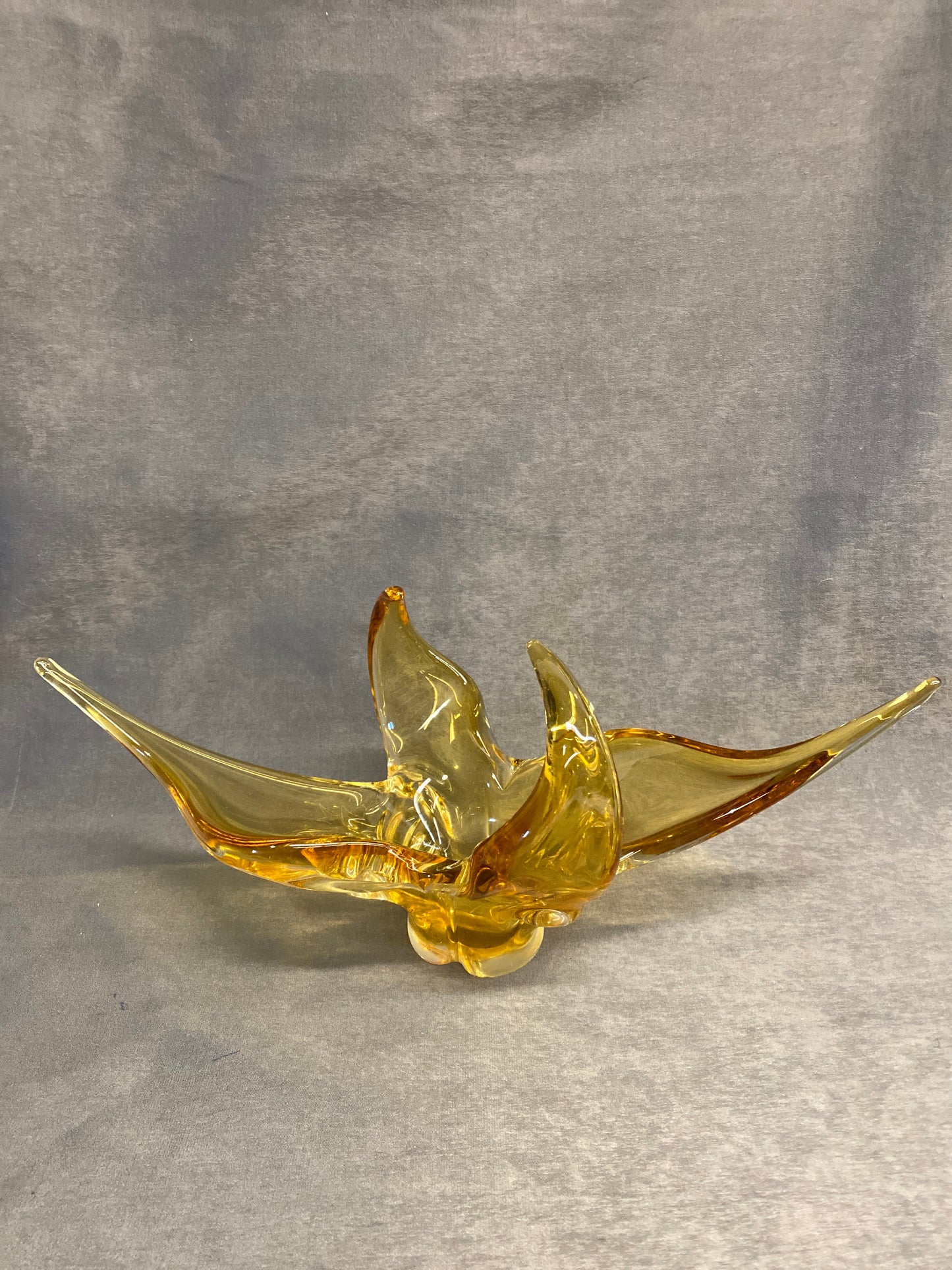 MCM 4 Finger Glass Bowl - Yellow
