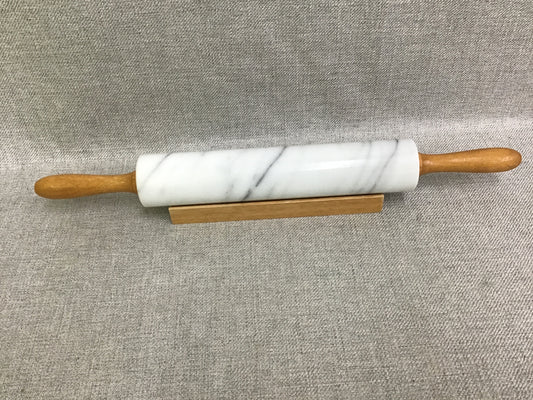 Marble Rolling Pin w Wooden Stand
