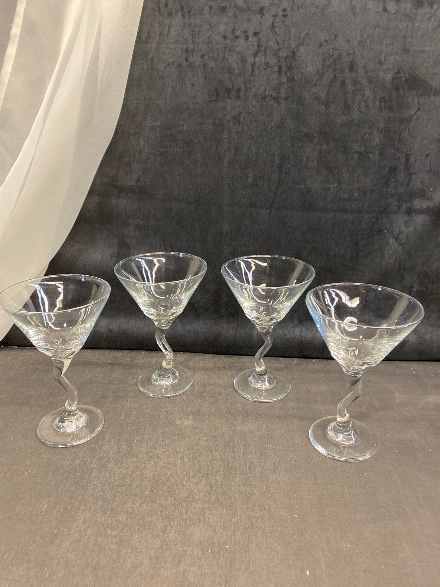 Set 4 Libbey "Z Stem" Martini Glasses