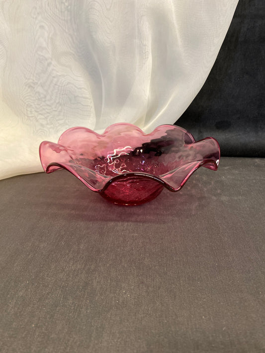 Cranberry Glass Bowl