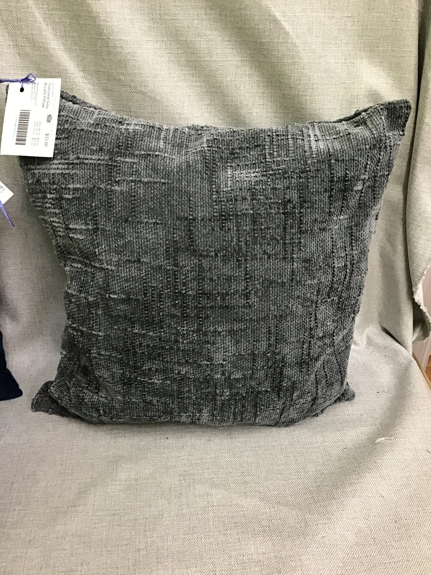 Textured Grey Accent Pillow