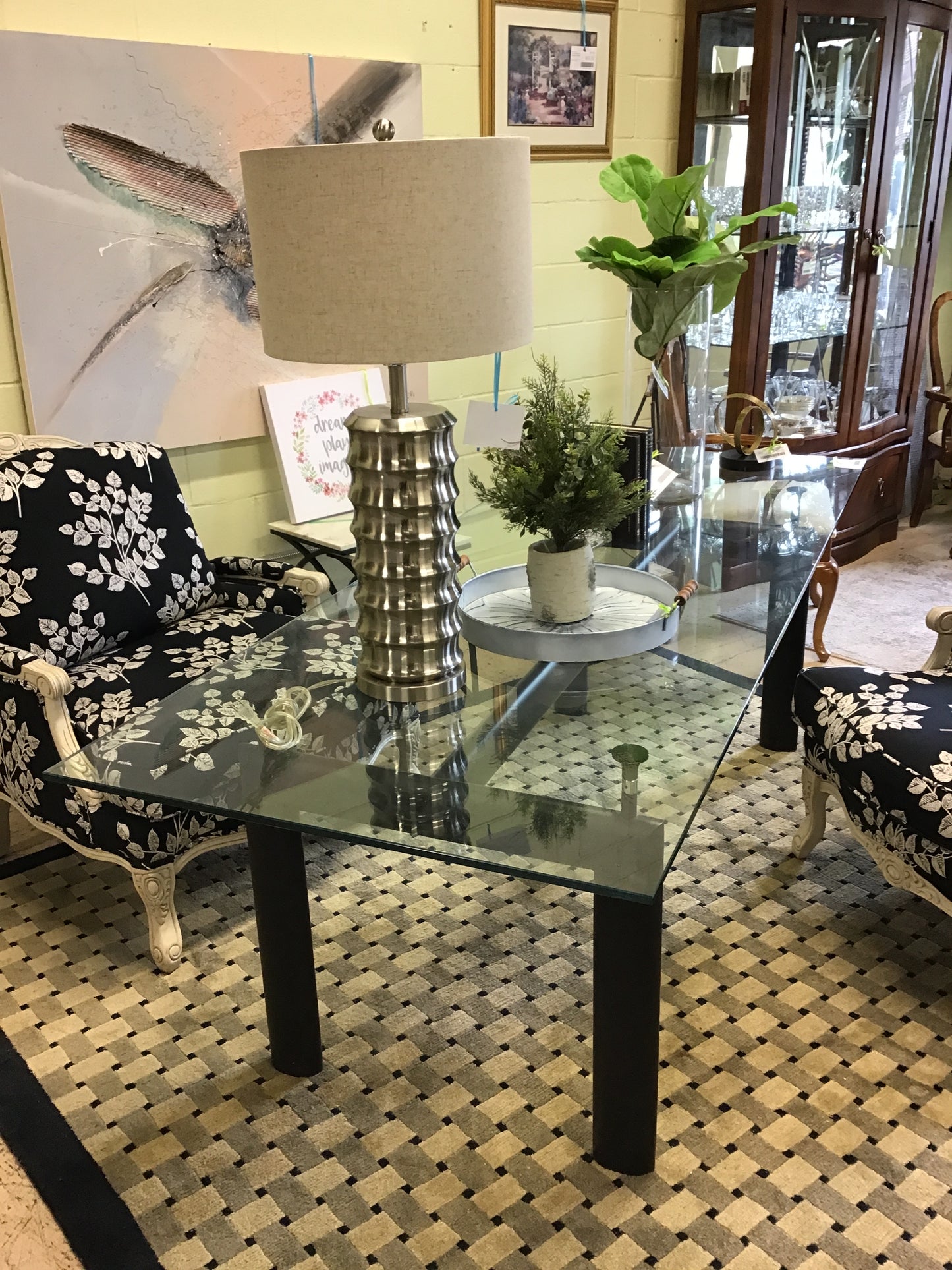Glass Top Dining Table/Desk