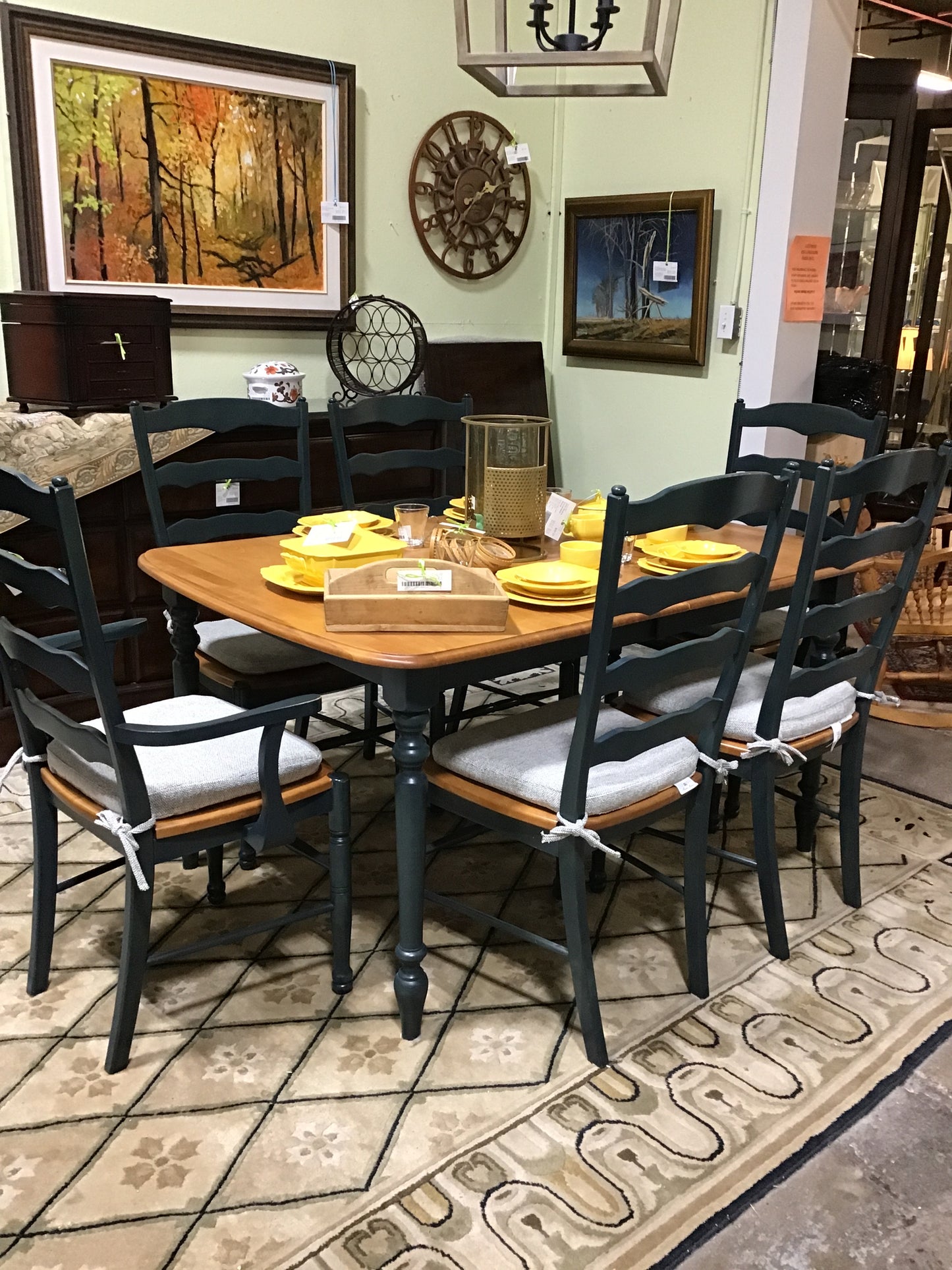 Country Style Dining Table & 6 Chairs