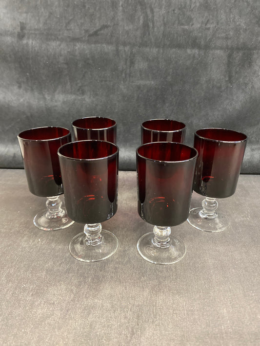 Set 6 Cristal D'Arques Glasses - Red