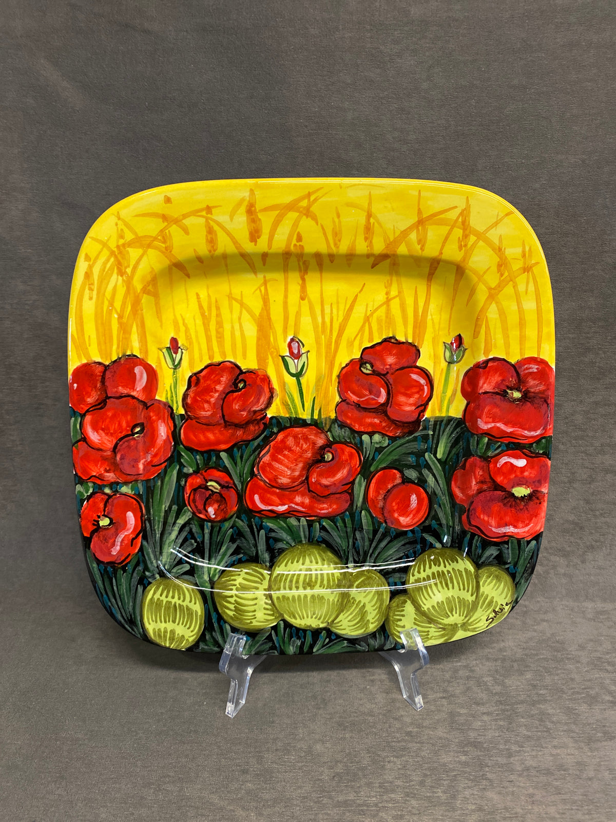 Ceramiche Giacomini Plate - Poppies