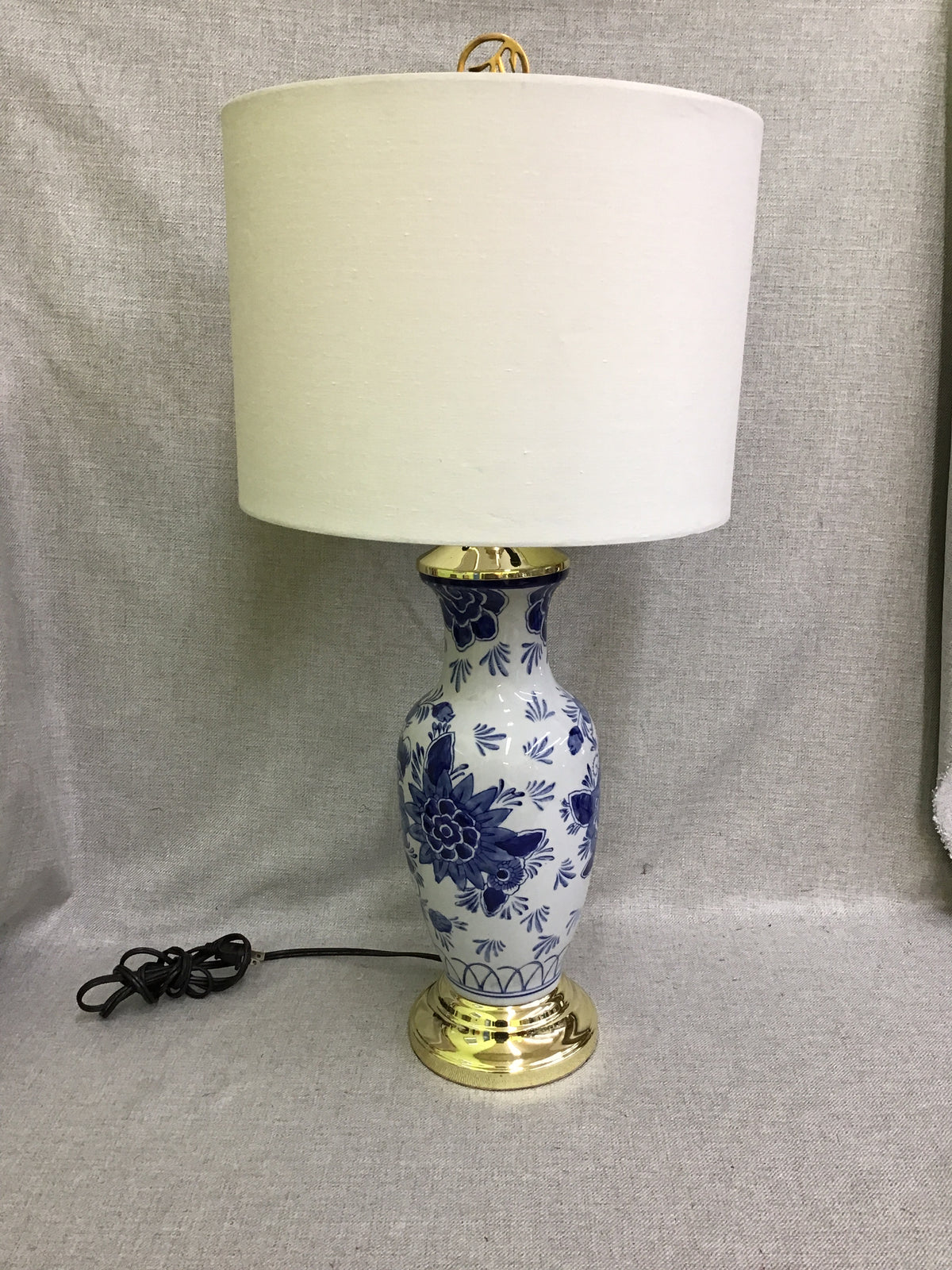 Blue & White Ceramic Table Trilight Lamp- 29.5"h