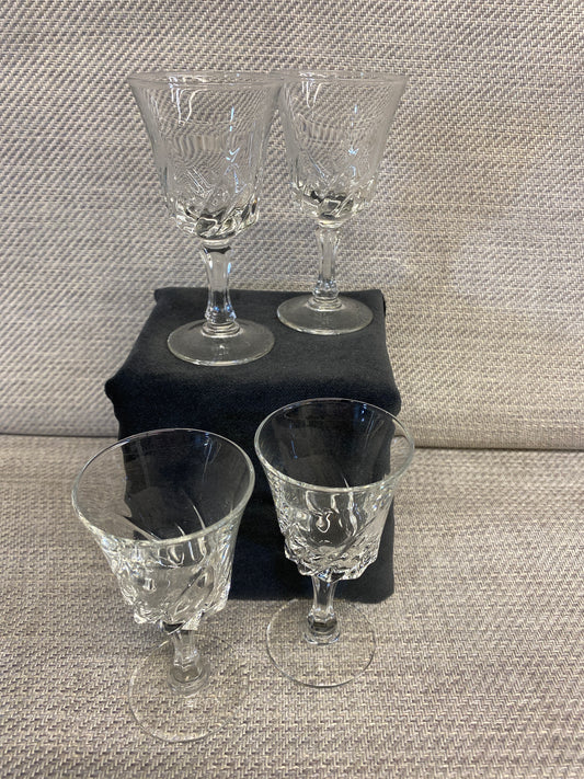 SET 4 Cristal D'Arque Flammes Cordial Glasses