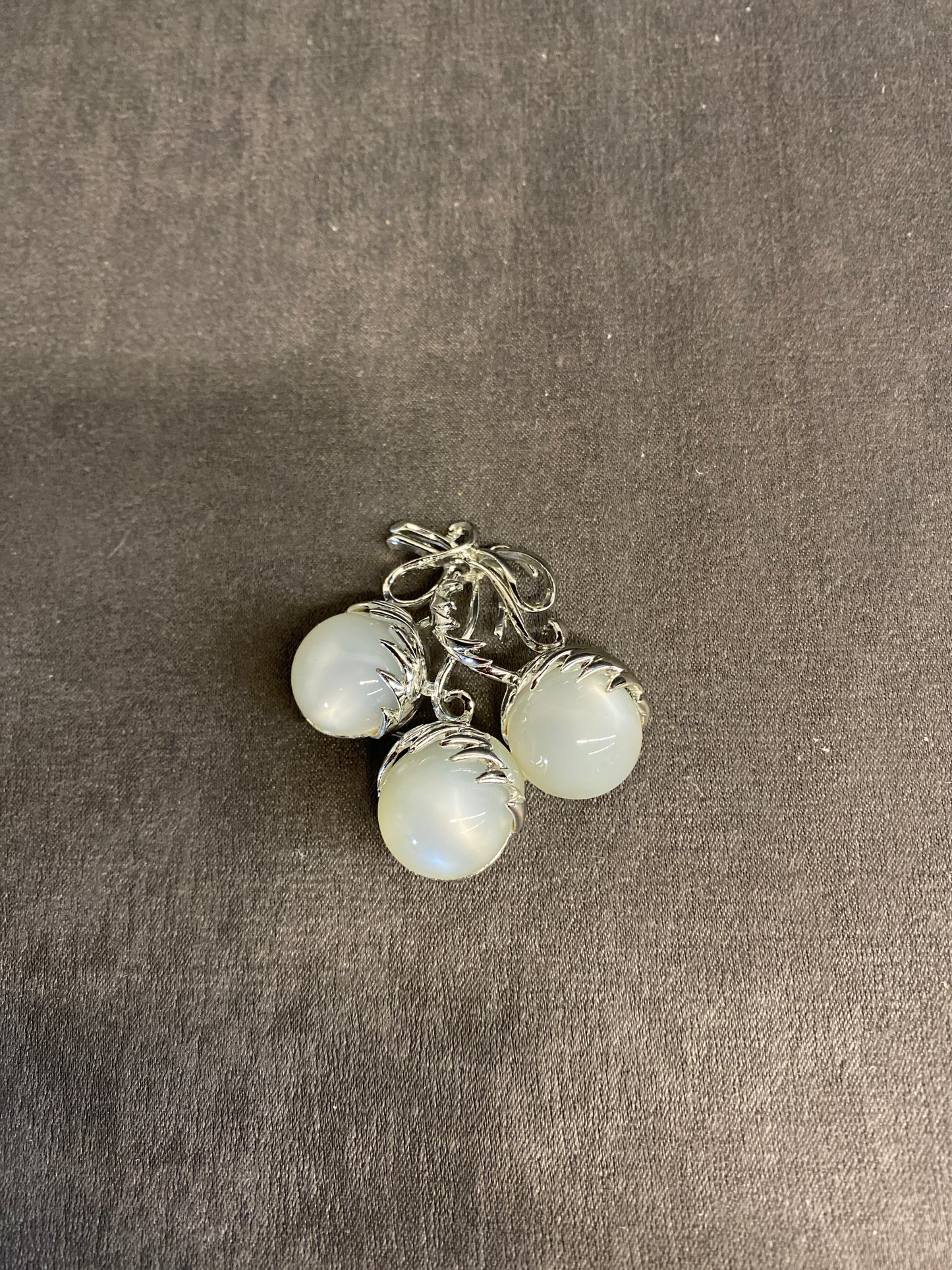 Brooch - White Cherries