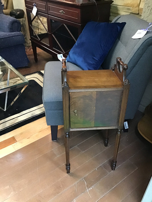 Antique Wood Smoking Stand Cabinet