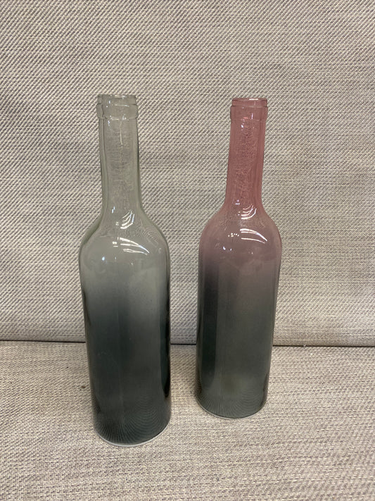 NEW! PAIR Bottle Candleholders w Lights