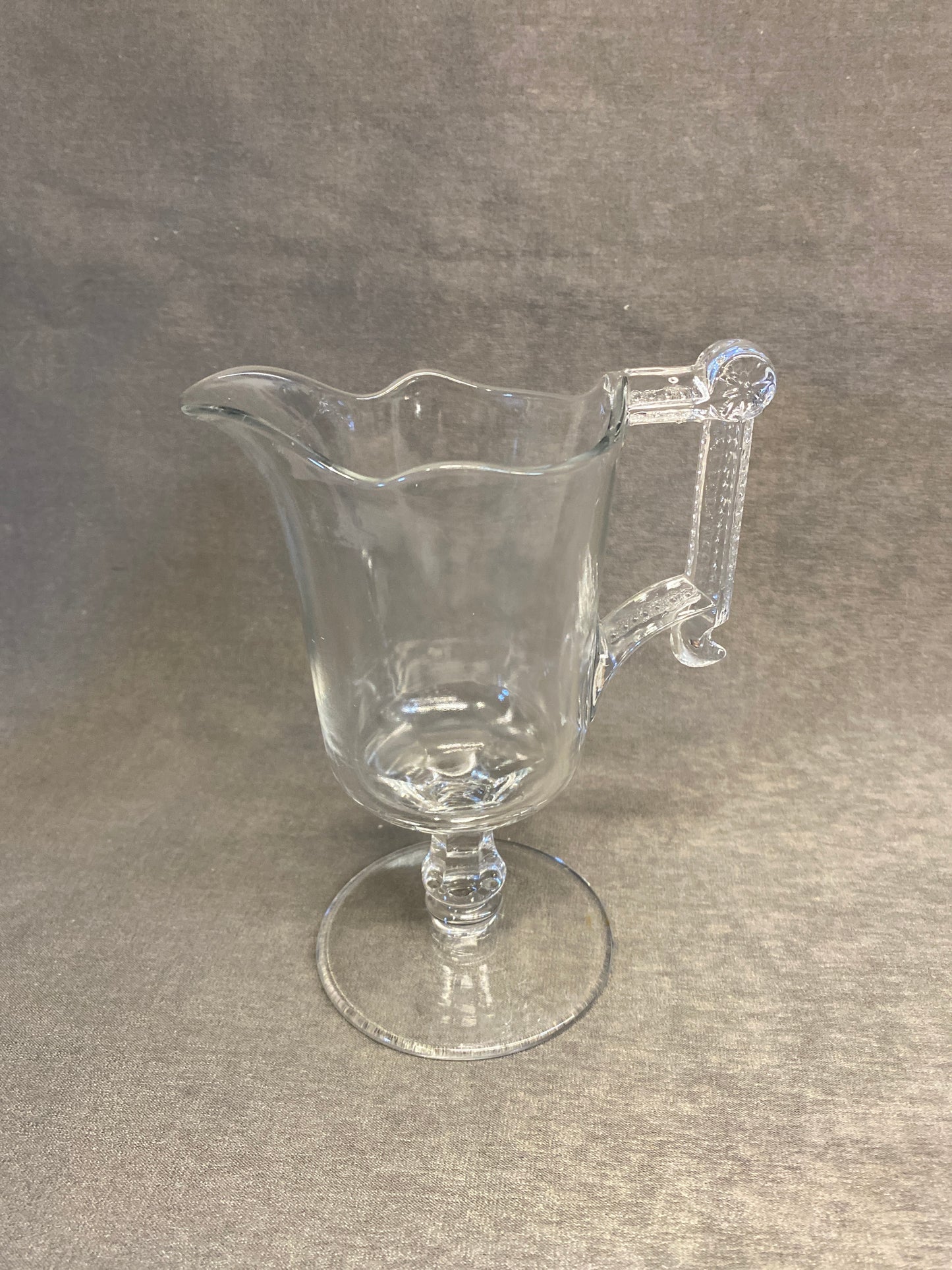 Antique EAPG Glass Pitcher - Wheel & Comma