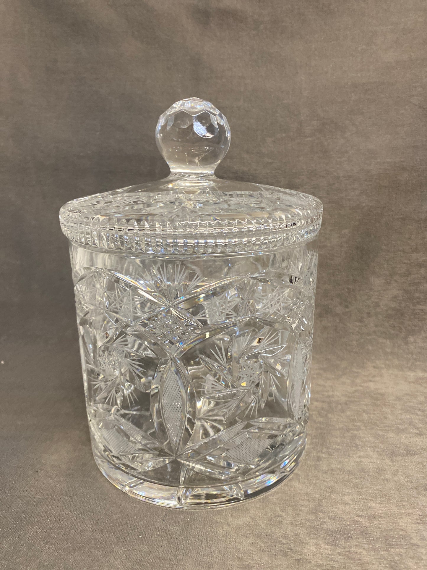 Pinwheel Crystal Biscuit Barrel