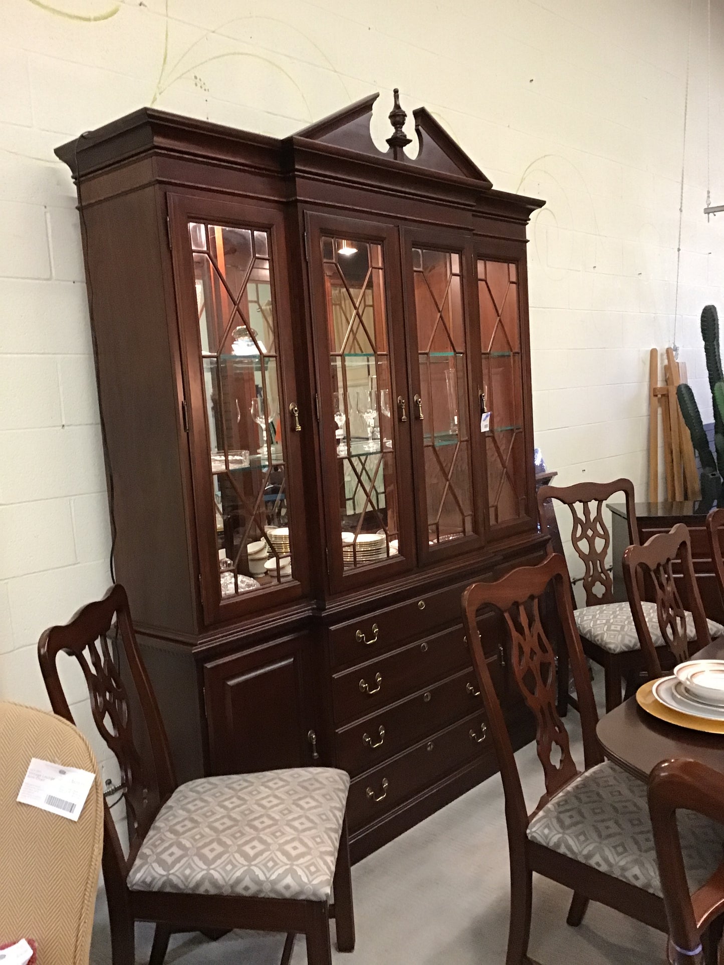 2PC Art Shoppe China Cabinet