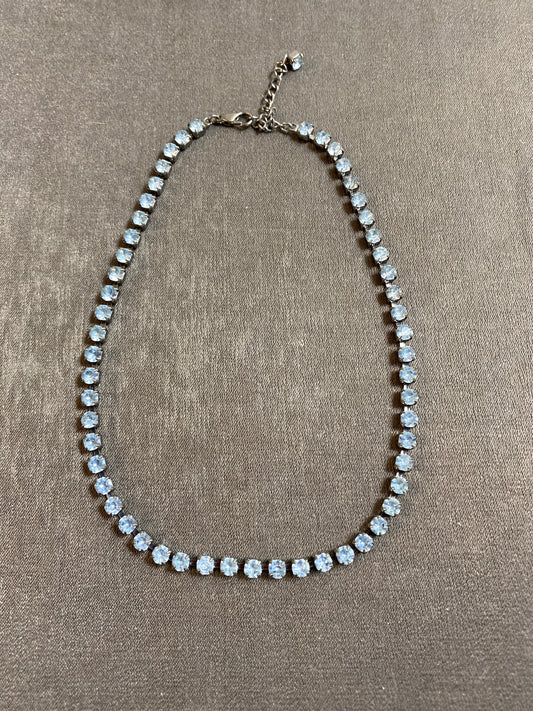Necklace - Periwinkle Rhinestones