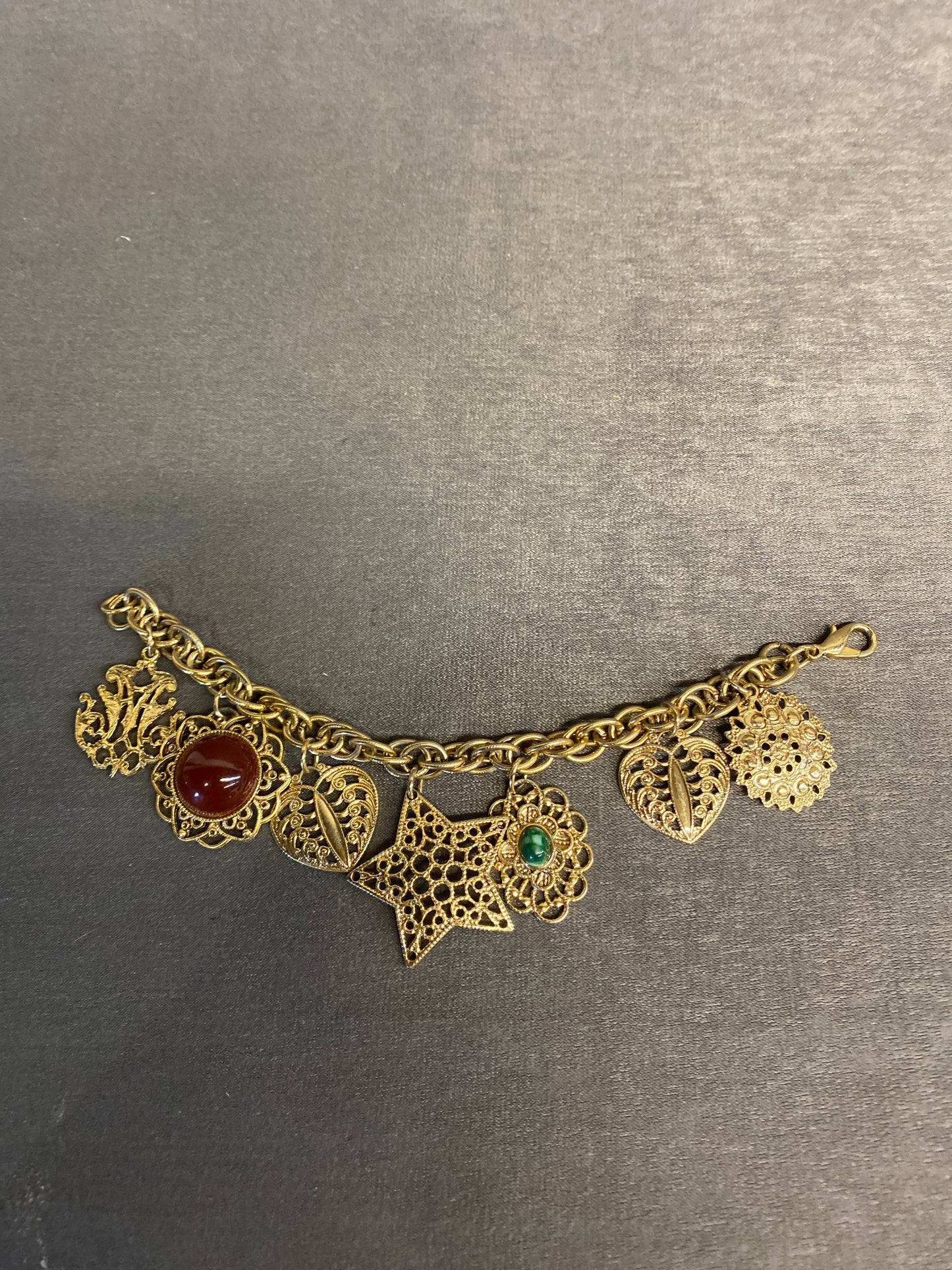 Charm Bracelet - Gold Tone Metal
