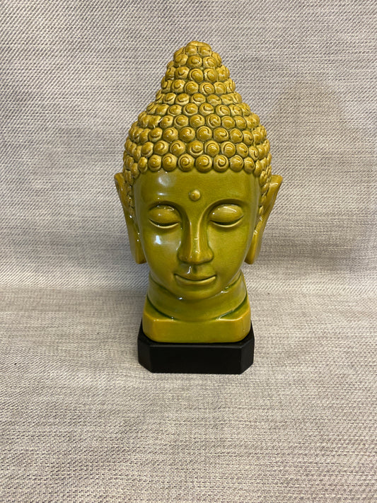Ceramic Buddha Head - Green