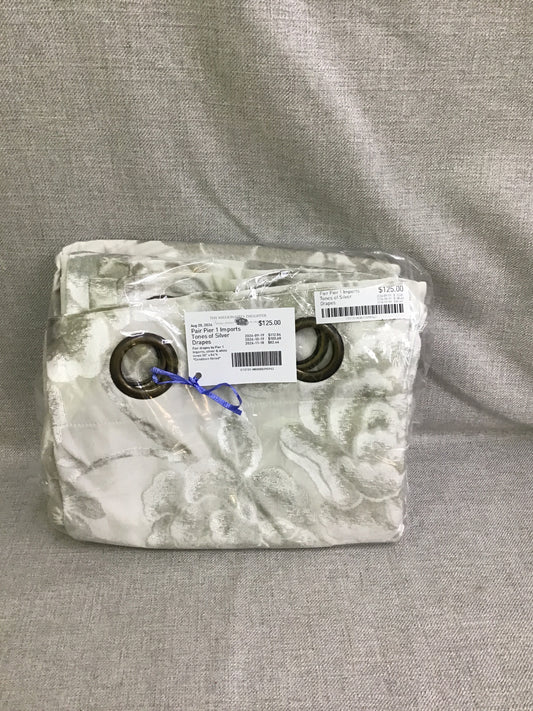 Pair Pier 1 Imports Tones of Silver Drapes