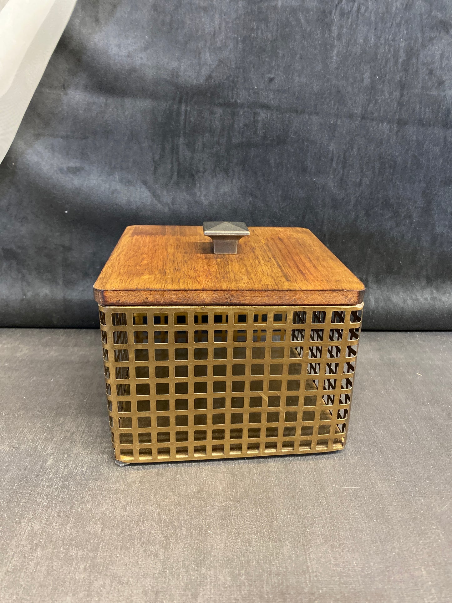 Metal Lidded Basket Box