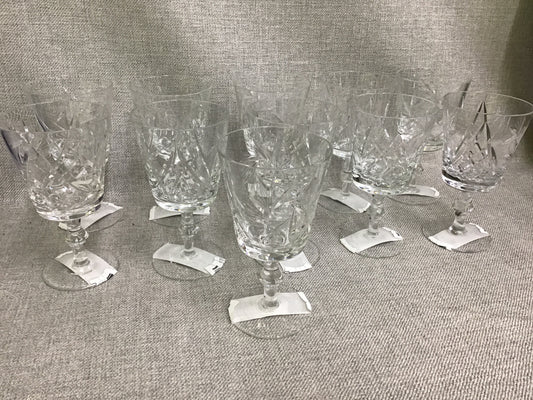 Red Wine 'Pinwheel' Crystal Glasses (11)