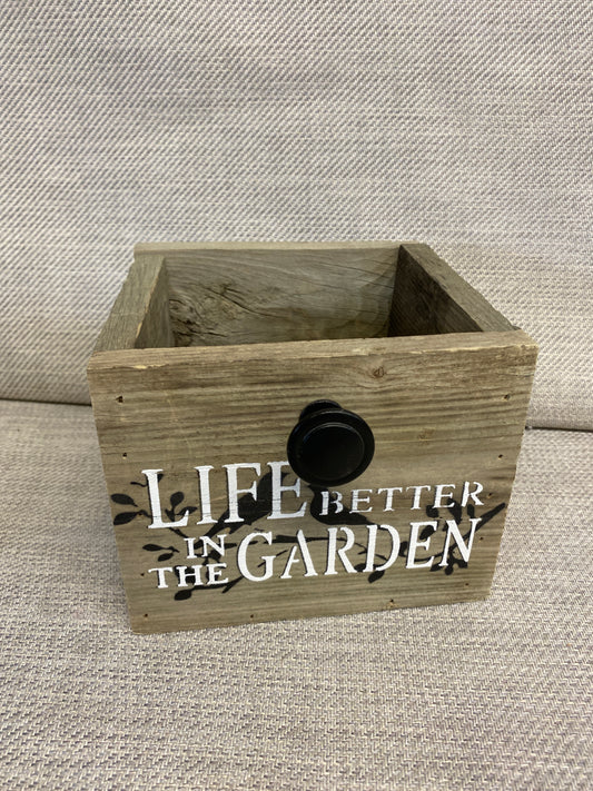 NEW! Small Wood Planter Box - Life Is...