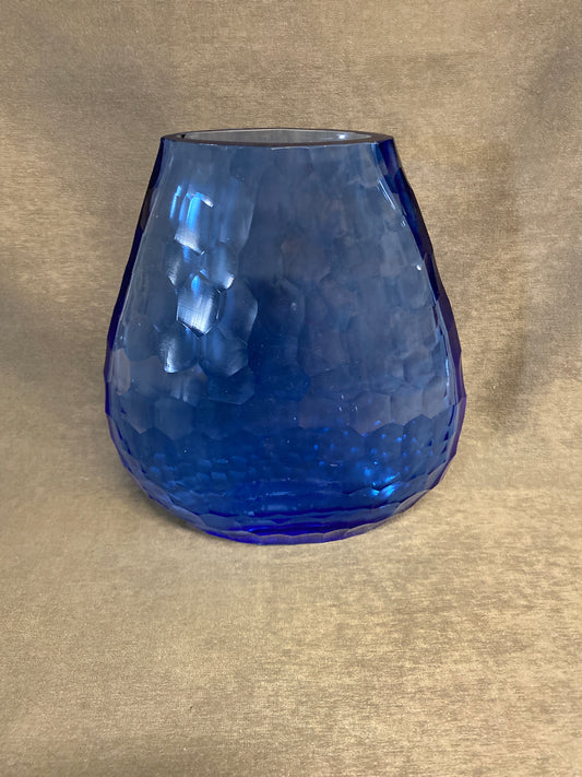 Blue Glass Vase - 9.25"H