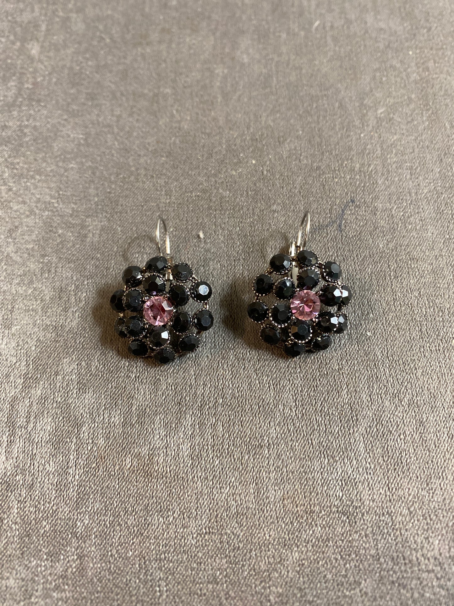 Pair Pierced Earrings - Purple Crystal