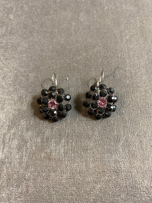 Pair Pierced Earrings - Purple Crystal