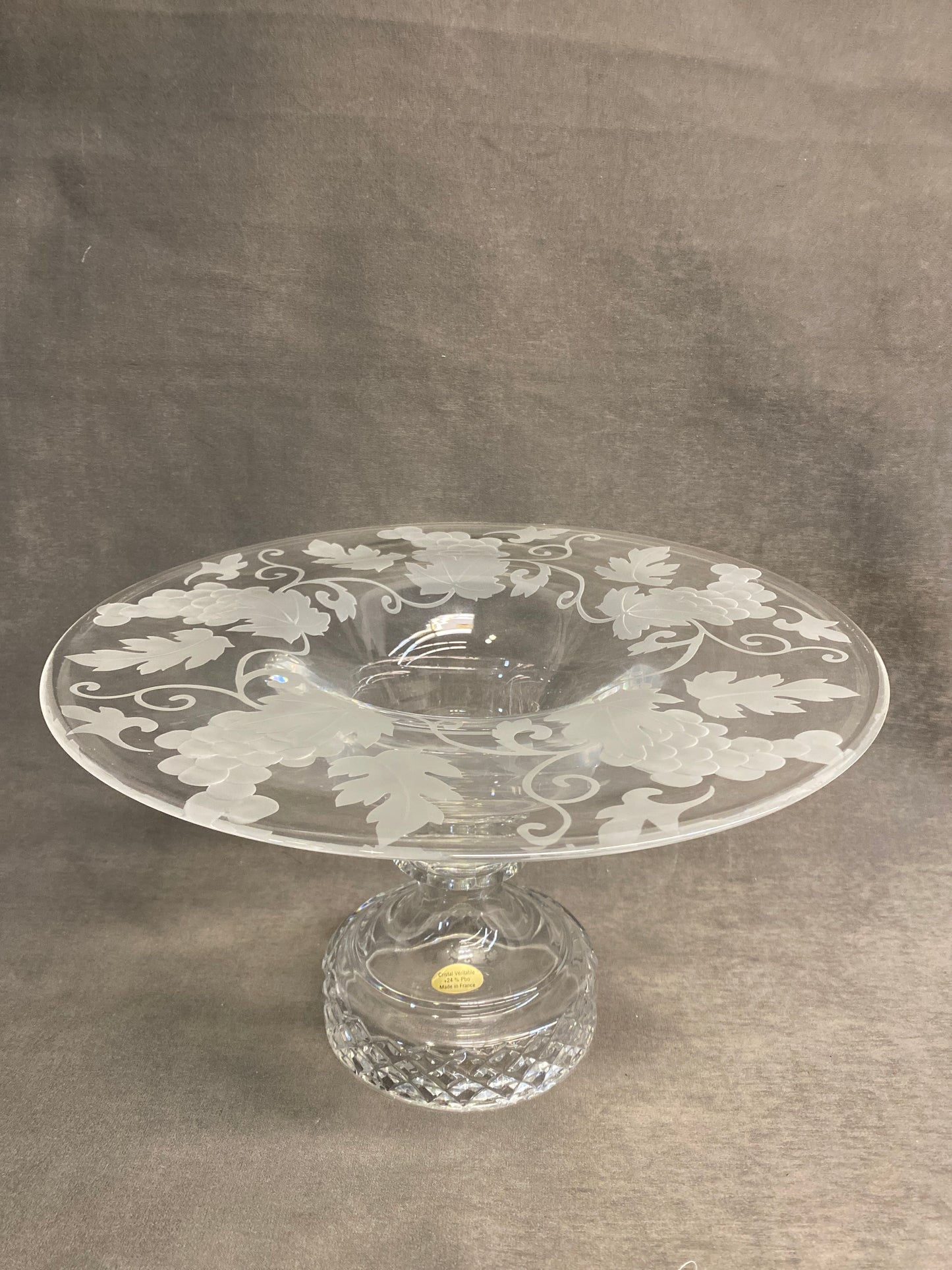 Crystal Fruit Bowl - Grape Vine