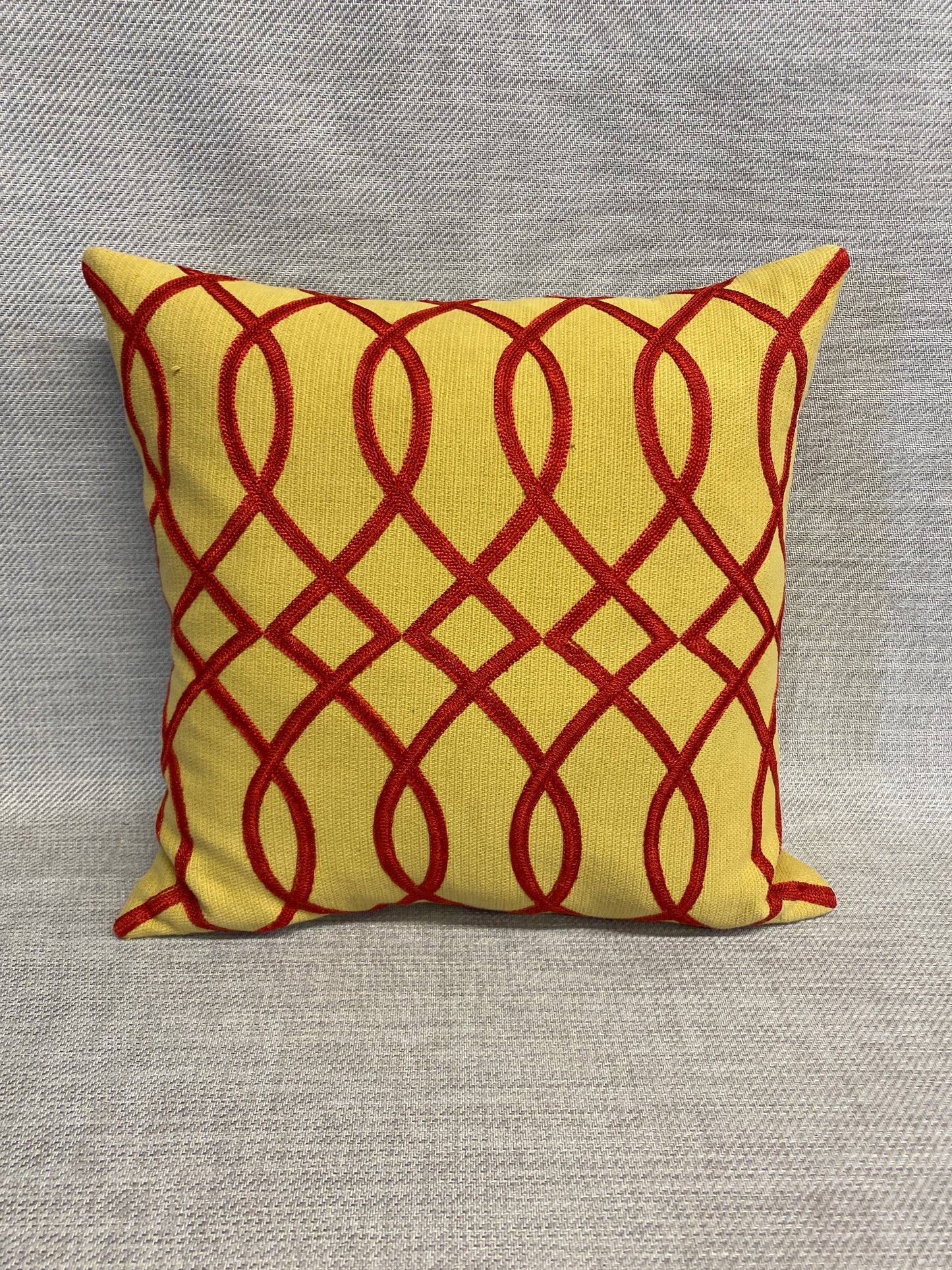 Cushion - Yellow With Red Ribbons