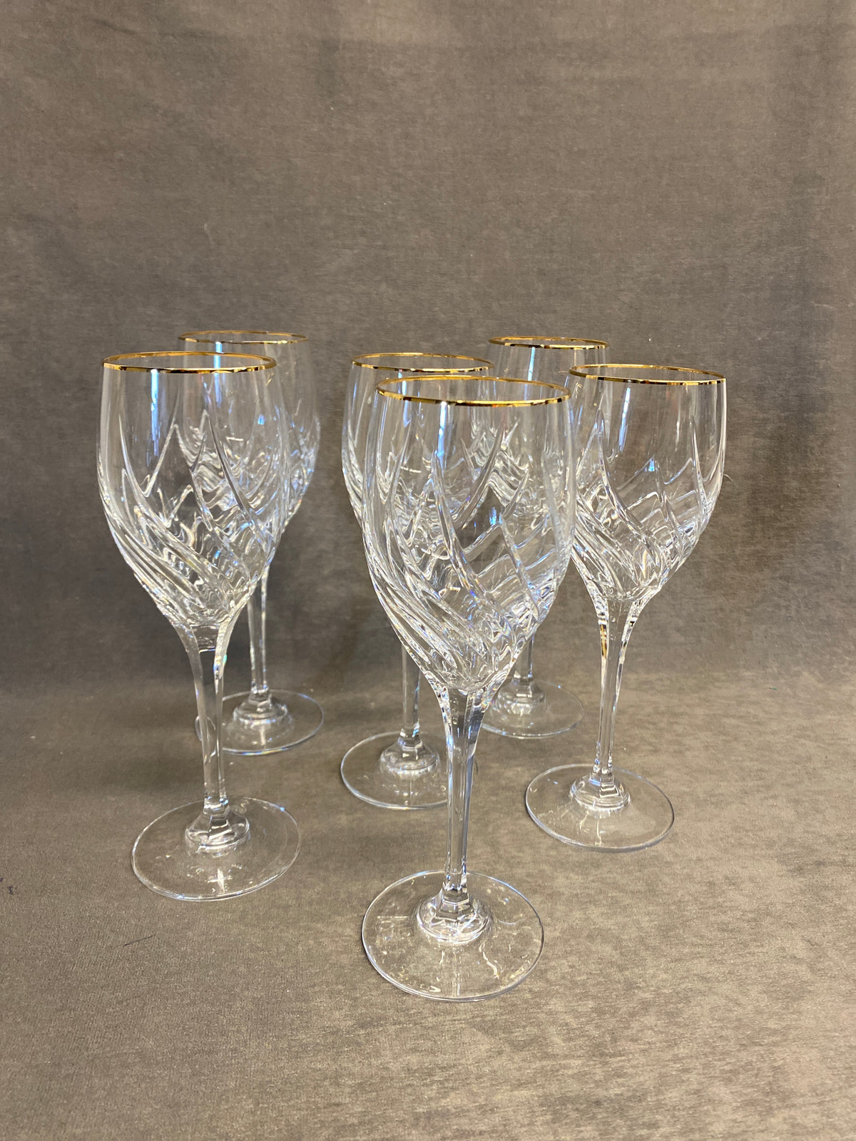Set 6 Mikasa Crystal Water Goblets