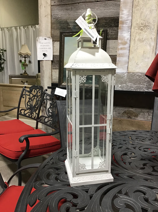 New! White Metal Lantern