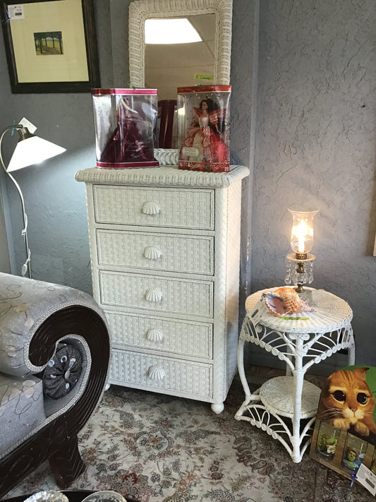 Painted Wicker Tallboy