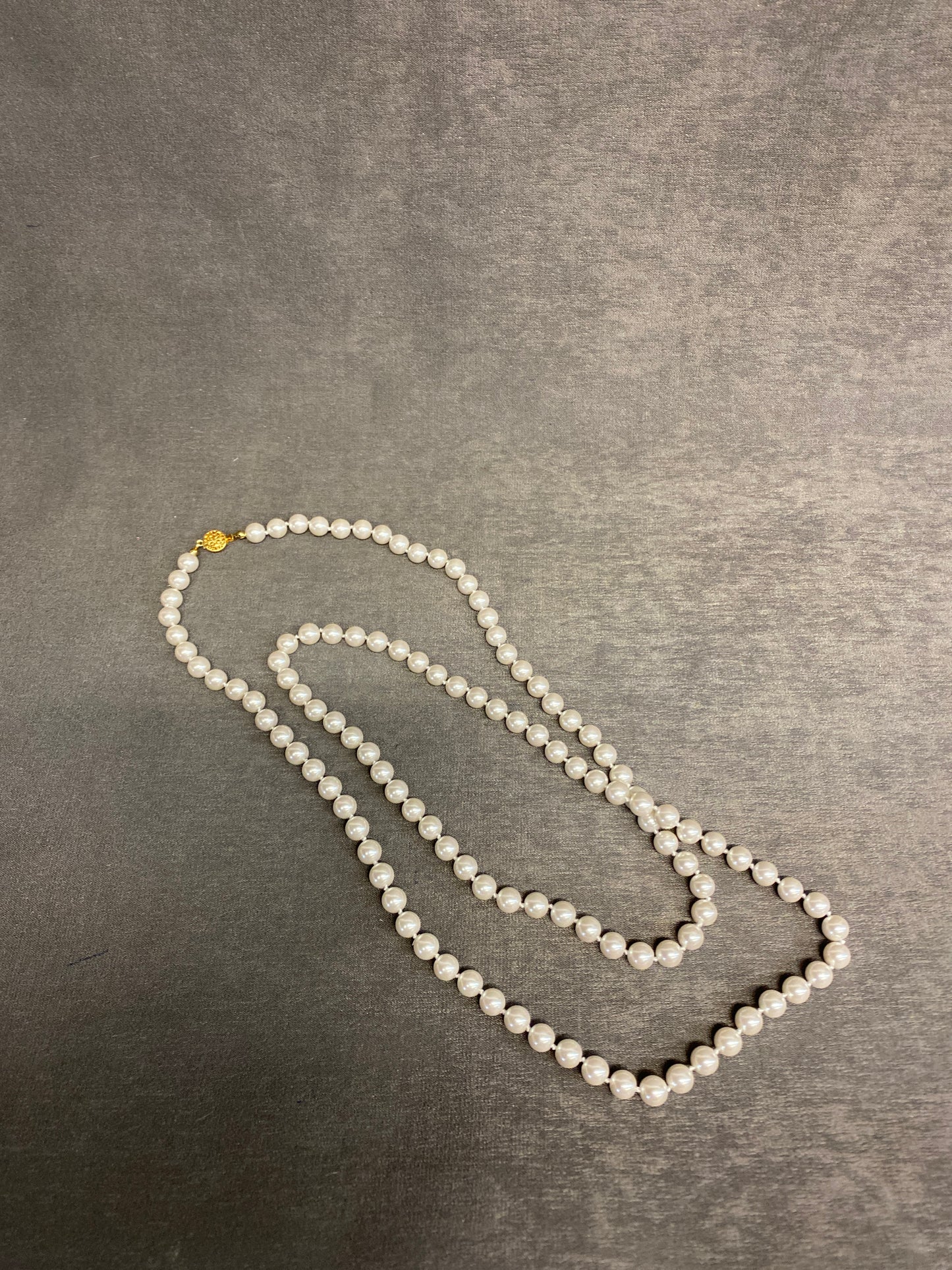 Faux Pearl Necklace - White